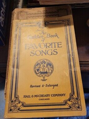 The Golden Book of Favorite Songs - Yellow Vintage Music Book 1923